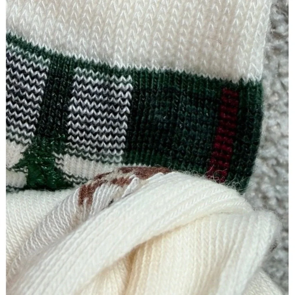 Polo Ralph Lauren Boys 3 Pack Socks Green Reindeer Moose Plaid Size 4-7 NEW